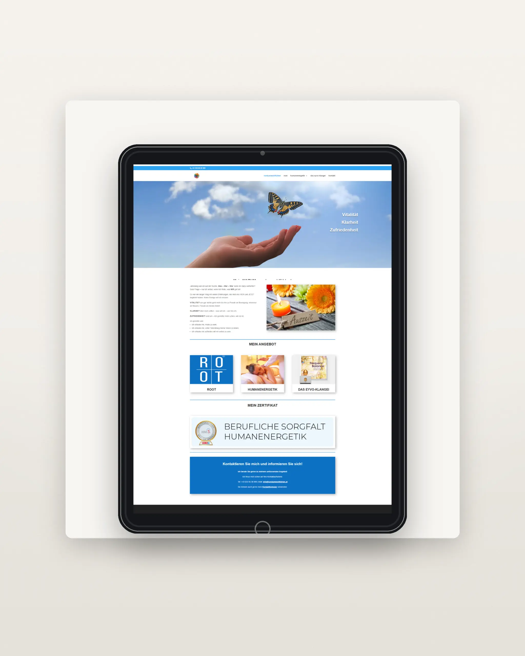 Mockup der Website Rundumwohlfühlen als Referenzprojekt